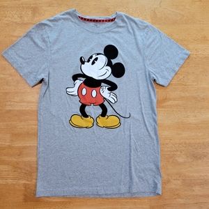 EUC disney Mickey Mouse velvet textured tee